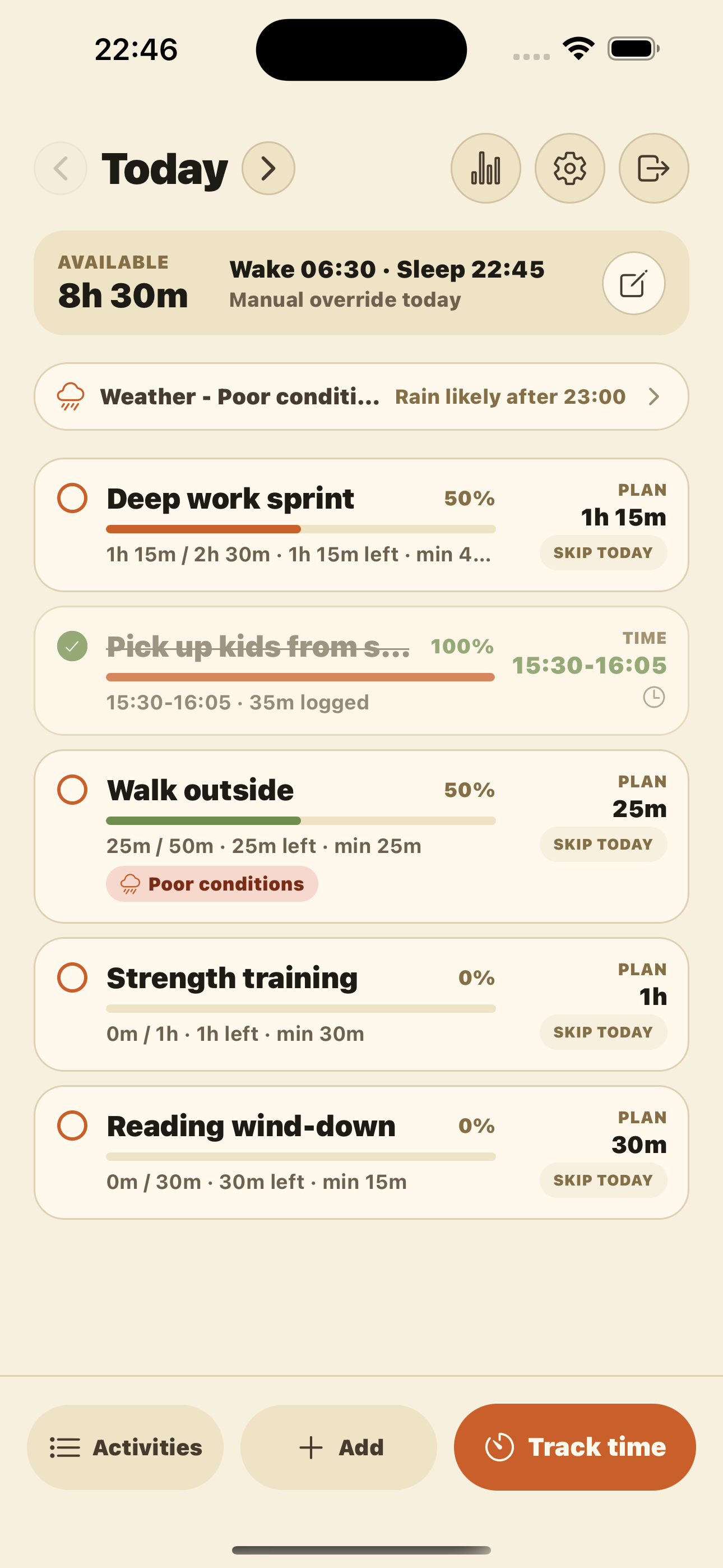 DayDuet app screen
